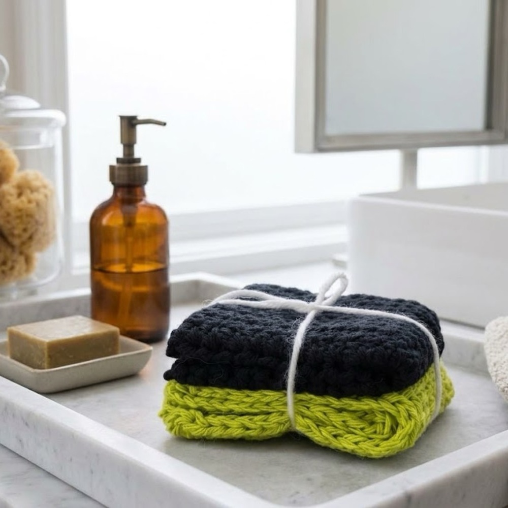 Brand New!! Handmade 100% cotton Washcloth Set